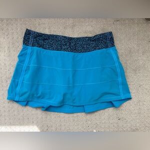 Lululemon Athletica Teal and Navy Mini Skirt